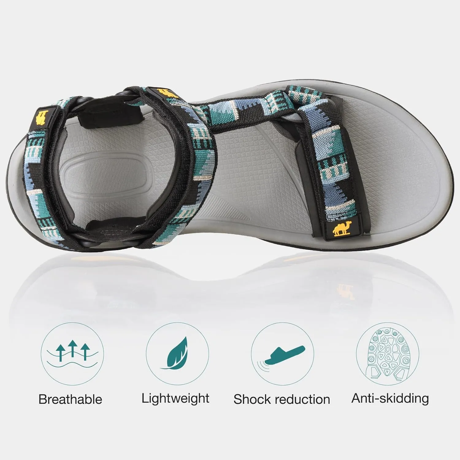 CAMEL CROWN Mens Waterproof Hiking Sandals with Arch Support Open Toe Summer Outdoor Beach Water Comfortable Sport Sandals