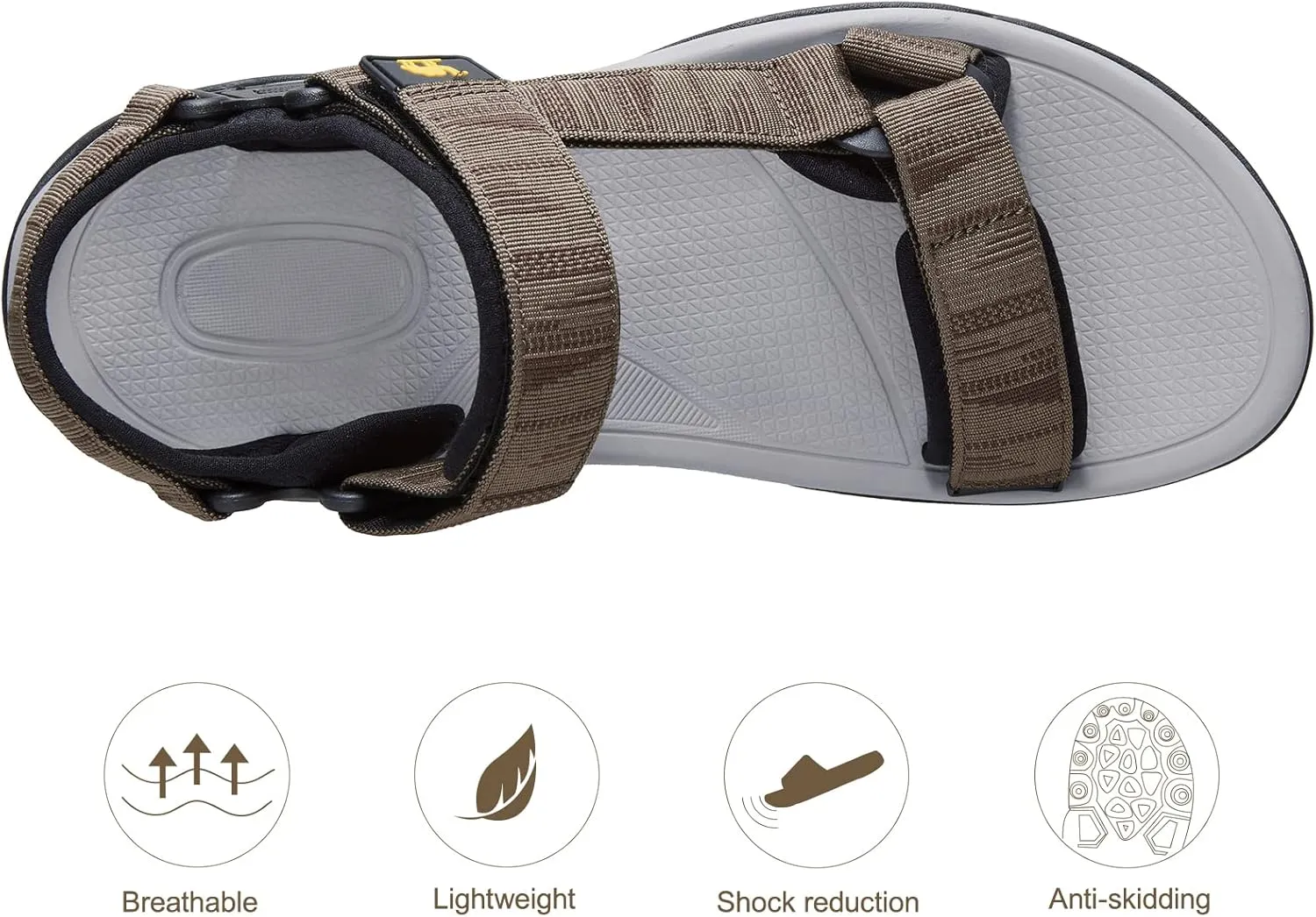 CAMEL CROWN Mens Waterproof Hiking Sandals with Arch Support Open Toe Summer Outdoor Beach Water Comfortable Sport Sandals