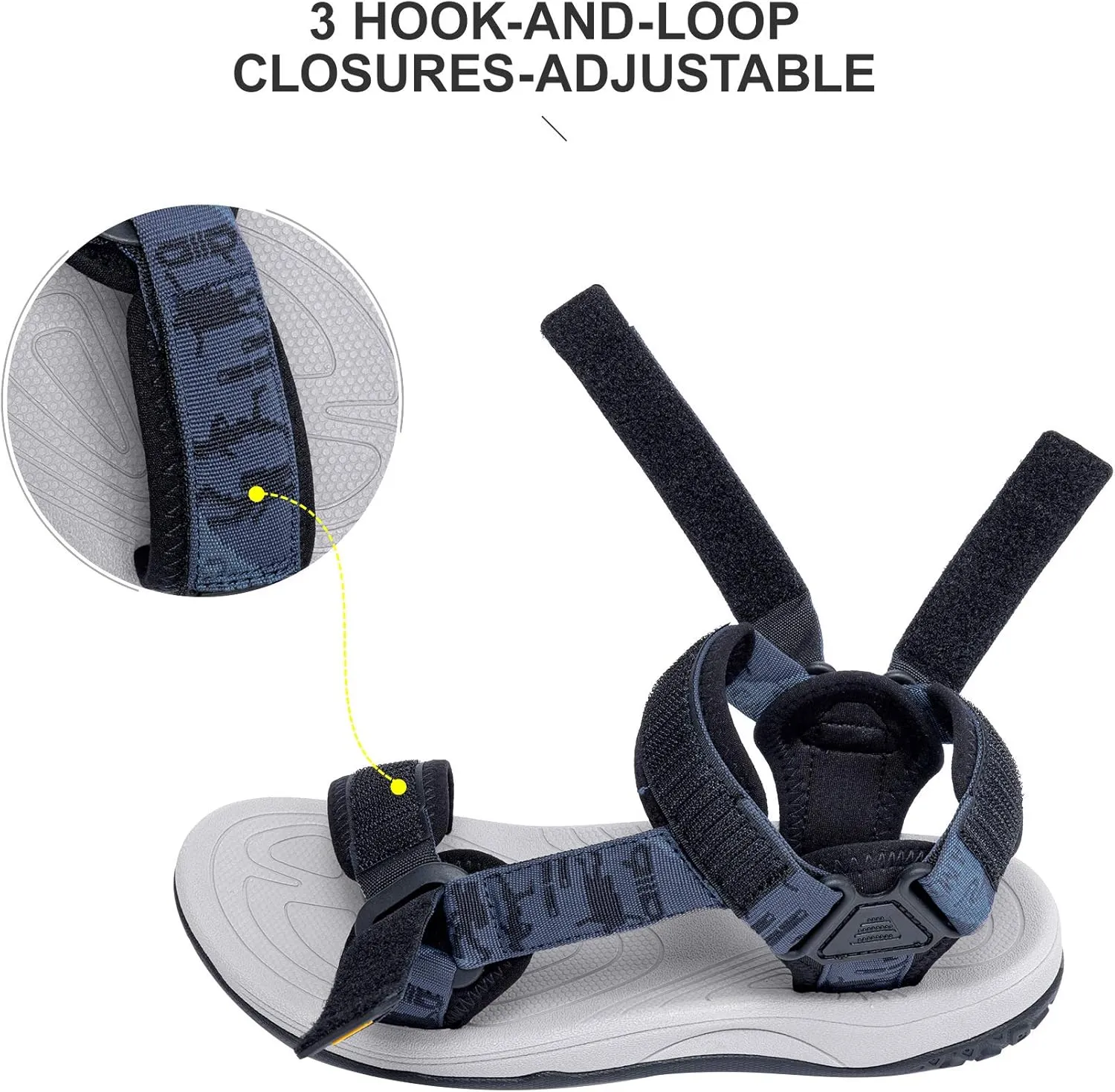 CAMEL CROWN Mens Waterproof Hiking Sandals with Arch Support Open Toe Summer Outdoor Beach Water Comfortable Sport Sandals