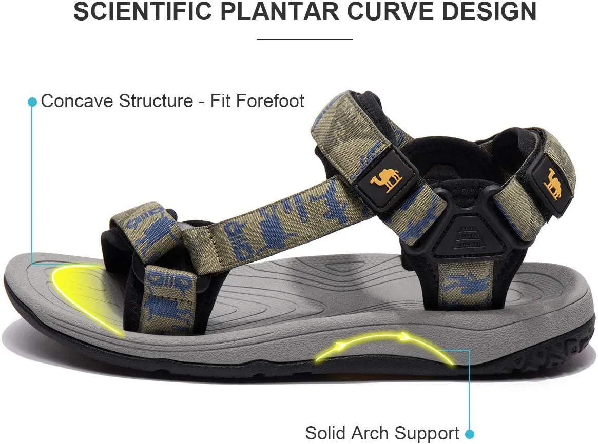 CAMEL CROWN Mens Waterproof Hiking Sandals with Arch Support Open Toe Summer Outdoor Beach Water Comfortable Sport Sandals
