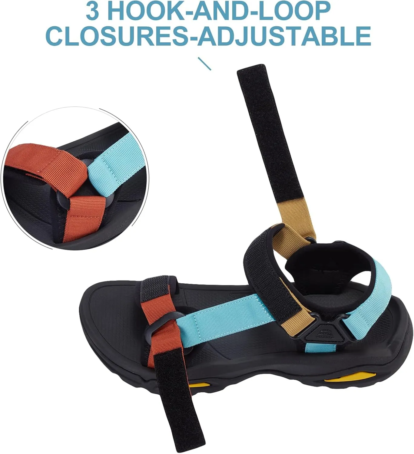 CAMEL CROWN Mens Waterproof Hiking Sandals with Arch Support Open Toe Summer Outdoor Beach Water Comfortable Sport Sandals