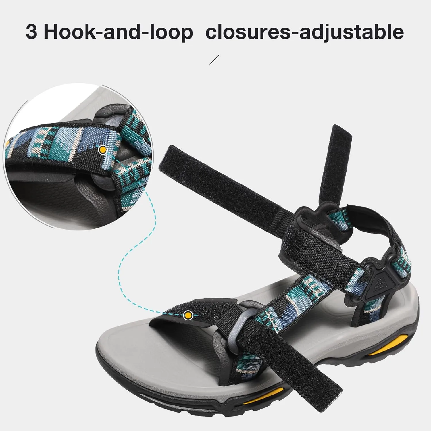 CAMEL CROWN Mens Waterproof Hiking Sandals with Arch Support Open Toe Summer Outdoor Beach Water Comfortable Sport Sandals