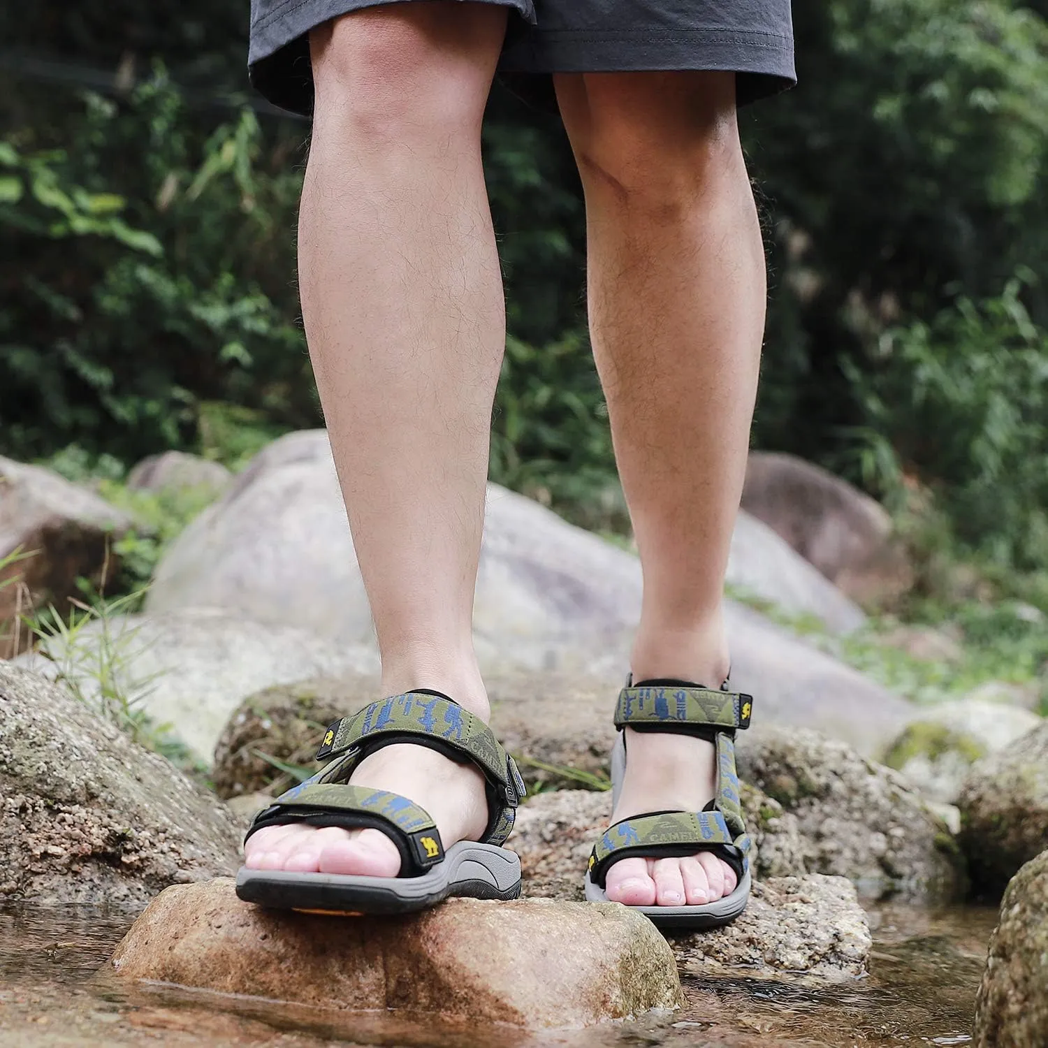 CAMEL CROWN Mens Waterproof Hiking Sandals with Arch Support Open Toe Summer Outdoor Beach Water Comfortable Sport Sandals