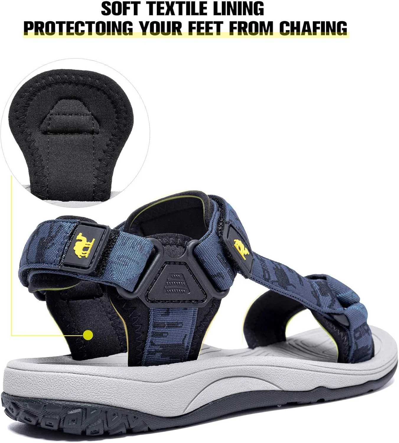 CAMEL CROWN Mens Waterproof Hiking Sandals with Arch Support Open Toe Summer Outdoor Beach Water Comfortable Sport Sandals