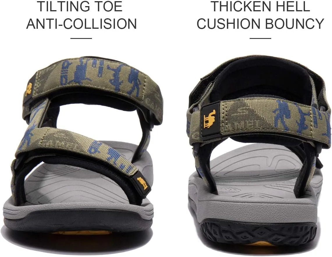 CAMEL CROWN Mens Waterproof Hiking Sandals with Arch Support Open Toe Summer Outdoor Beach Water Comfortable Sport Sandals