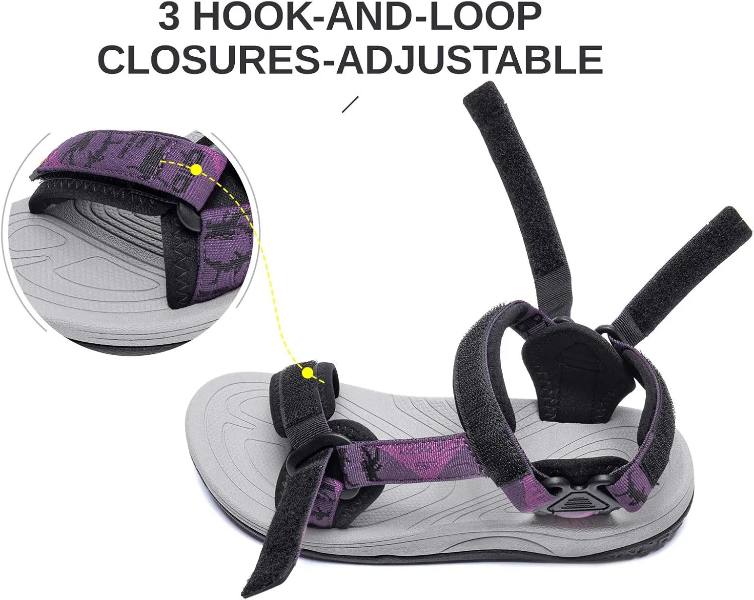 CAMEL CROWN Waterproof Hiking Sandals Women Arch Support Sport Comfortable Walking Water Sandals for Beach Travel Athletic