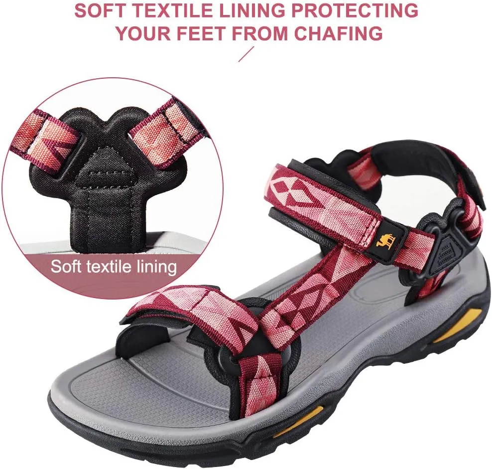 CAMEL CROWN Waterproof Hiking Sandals Women Arch Support Sport Comfortable Walking Water Sandals for Beach Travel Athletic