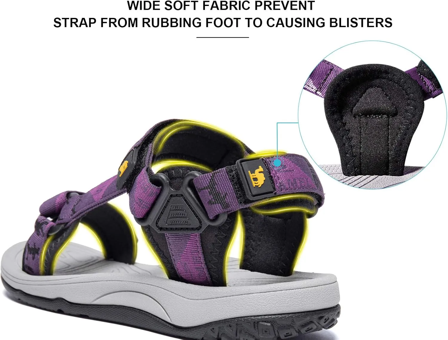 CAMEL CROWN Waterproof Hiking Sandals Women Arch Support Sport Comfortable Walking Water Sandals for Beach Travel Athletic