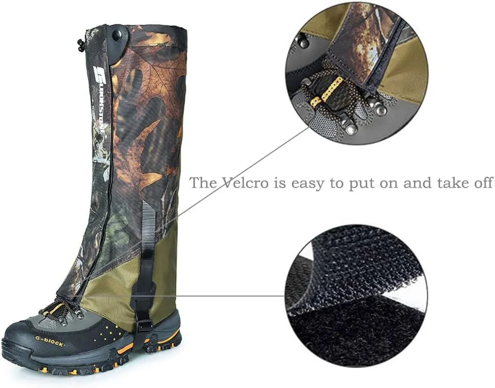 Camouflage Hiking Gaiters,Snake Gaiters for Men, Boot Gators Waterproof Shoe Leg Covers for Walking Climbing Hunting Trip