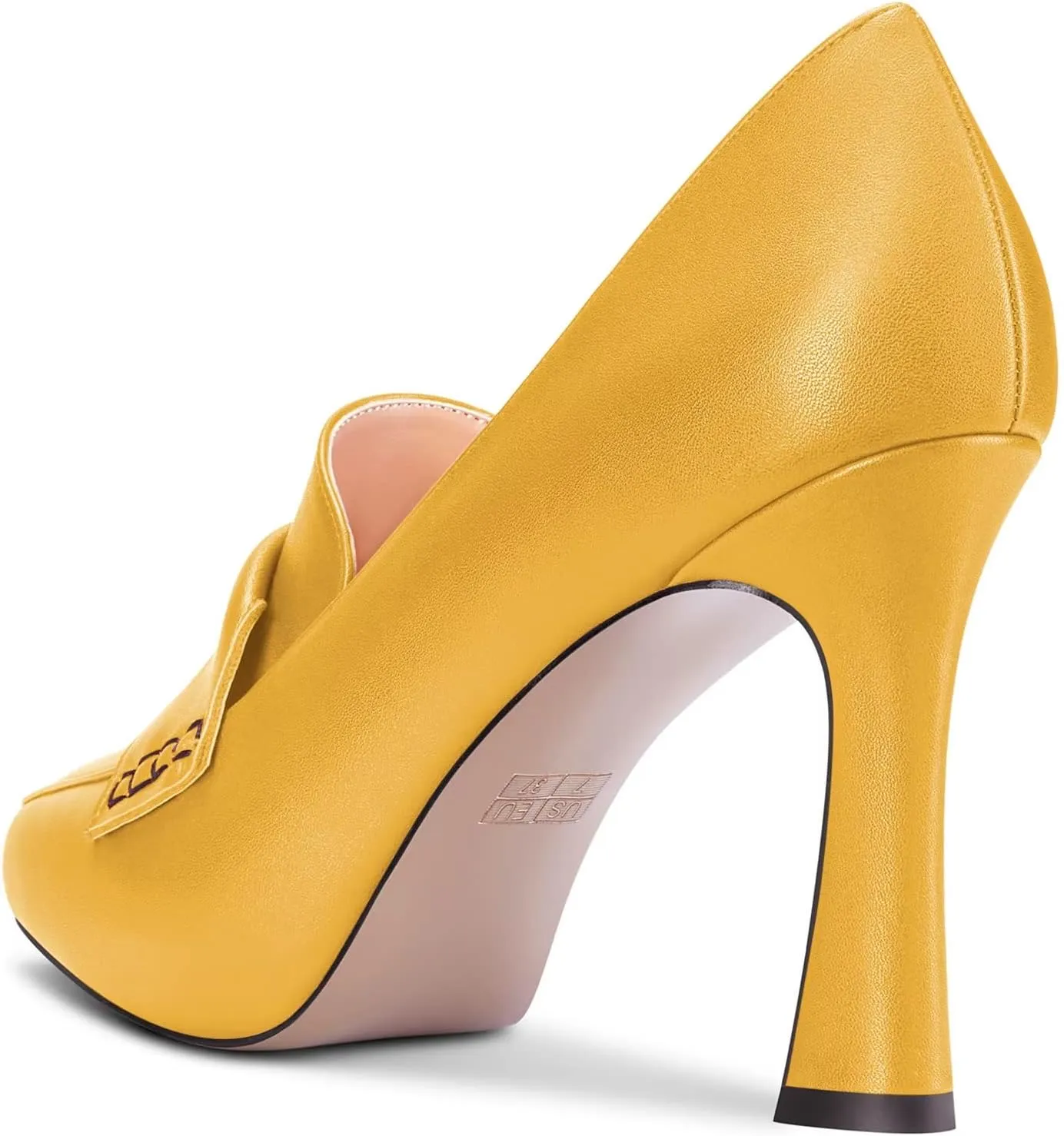 Castamere Women High Stiletto Platform Heel Pointed Toe Loafers Slip-on Pumps Work Business Office Dress 3.9 Inches Heels