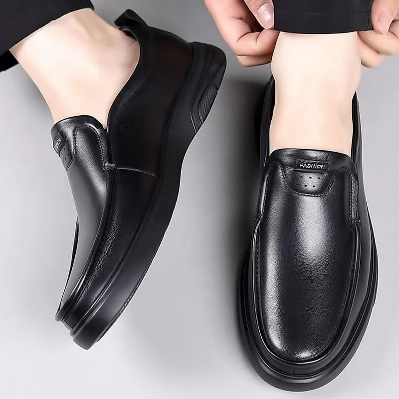 Casual Loafers for Men's Vegan Leather Office Classic Solid Color Slip-on