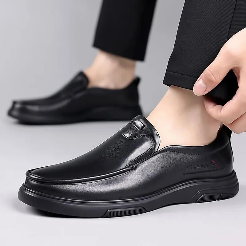 Casual Loafers for Men's Vegan Leather Office Classic Solid Color Slip-on