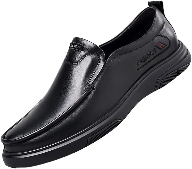 Casual Loafers for Men's Vegan Leather Office Classic Solid Color Slip-on