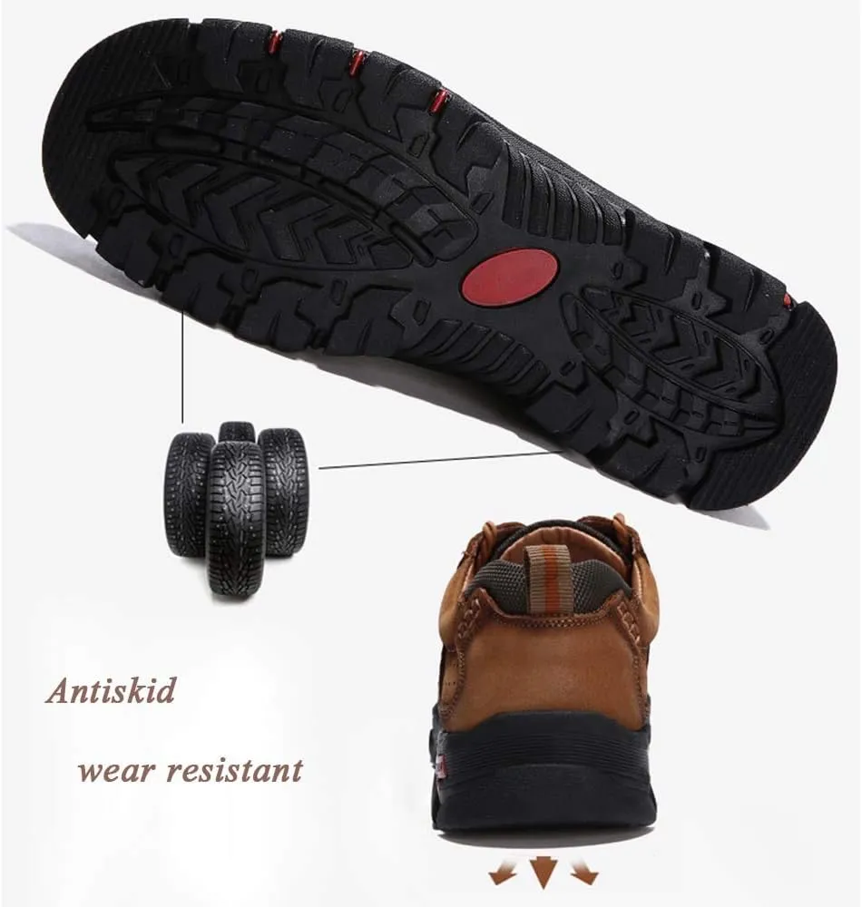 CERYTHRINA Mens Walking Shoes Leather Lightweight Breathable Casual Slip On Lace-up Loafers Business Work Office Dress