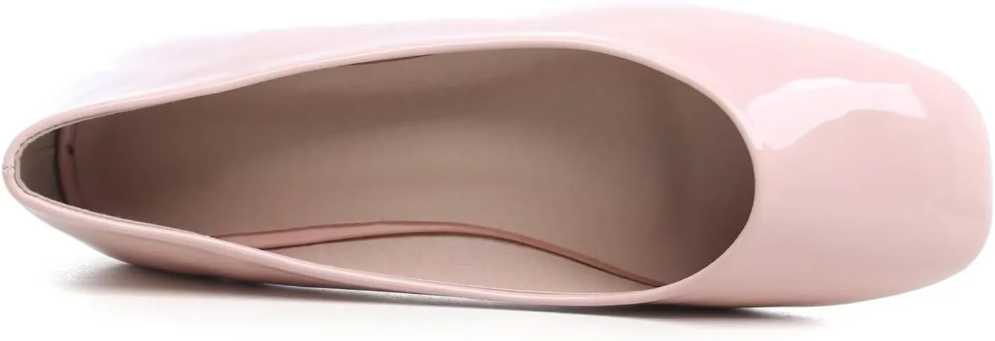 ChaiRong Zhou Women Square Toe Ballets Flats Comfort Slip On Walking Shoes for Driving