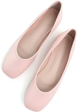 ChaiRong Zhou Women Square Toe Ballets Flats Comfort Slip On Walking Shoes for Driving