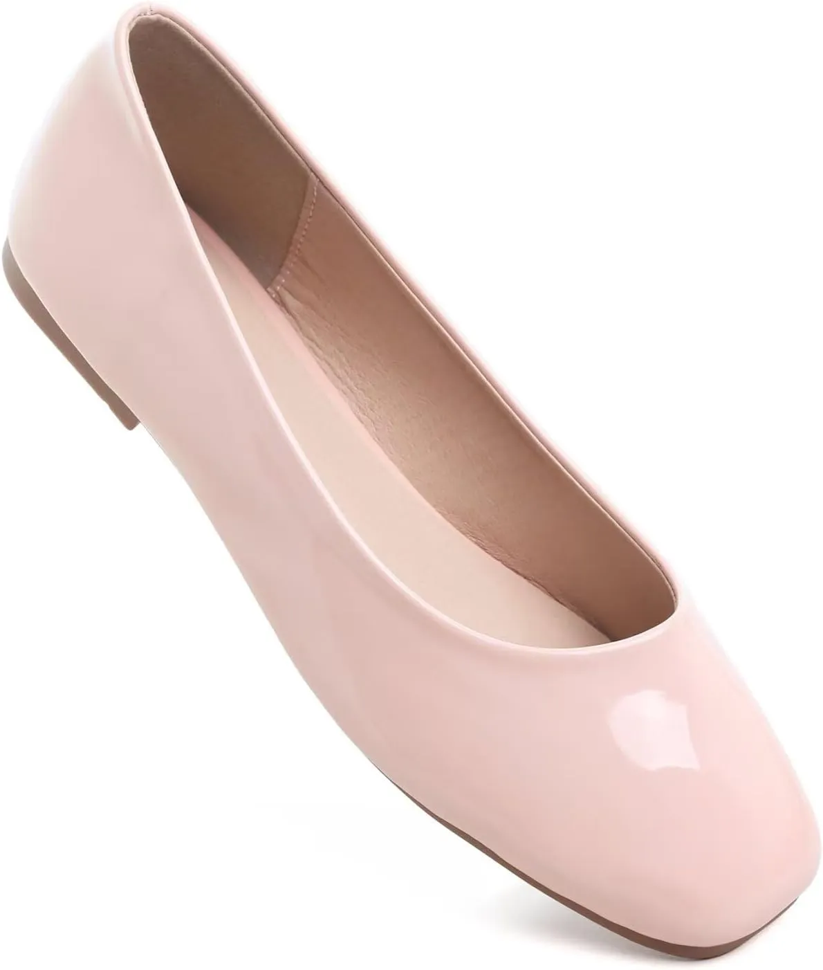ChaiRong Zhou Women Square Toe Ballets Flats Comfort Slip On Walking Shoes for Driving