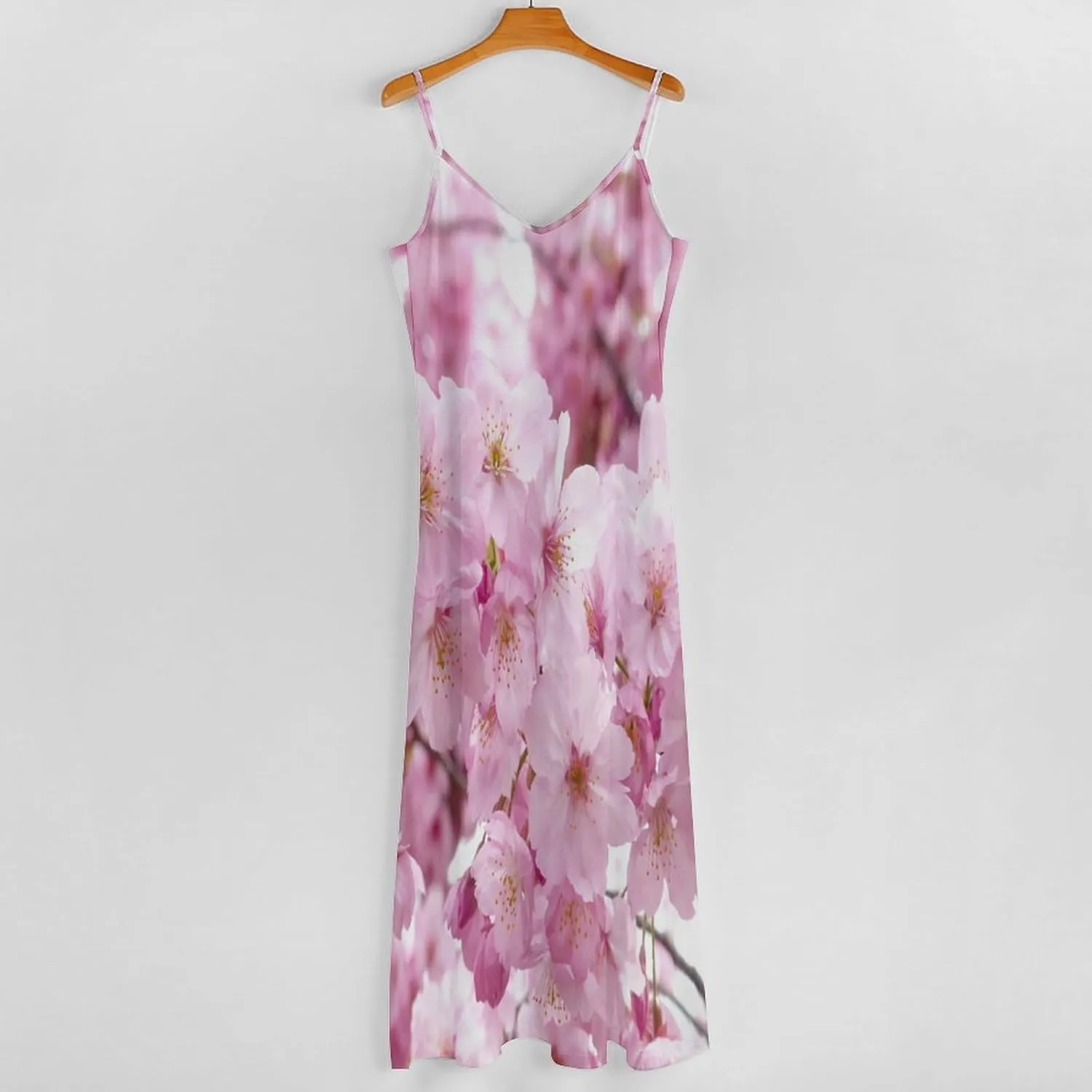 Cherry Blossoms Dresses for Women Sleeveless Maxi Long Dress Trendy Clothes Party Outfits