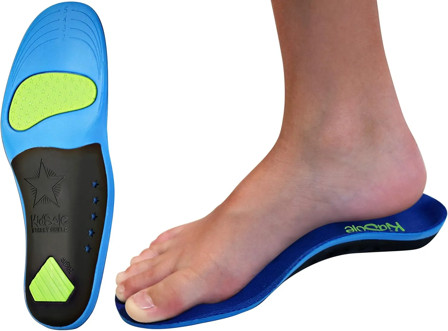 Children's Memory Foam Starry Shield Arch Support Insole for Comfort, Cushion & Arch Support by KidSole ((24 CM) Kids Size 2-6)