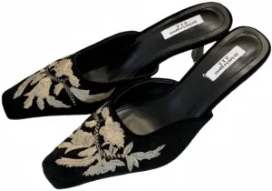 Chinese Slippers for Women Embroidered Mules Kitten Heels Slip on - Retro Trendy Soft Cute Casual Comfortable Walking Beach Travel Lightweight Running Standing All Day Business Office Birthday Gifts