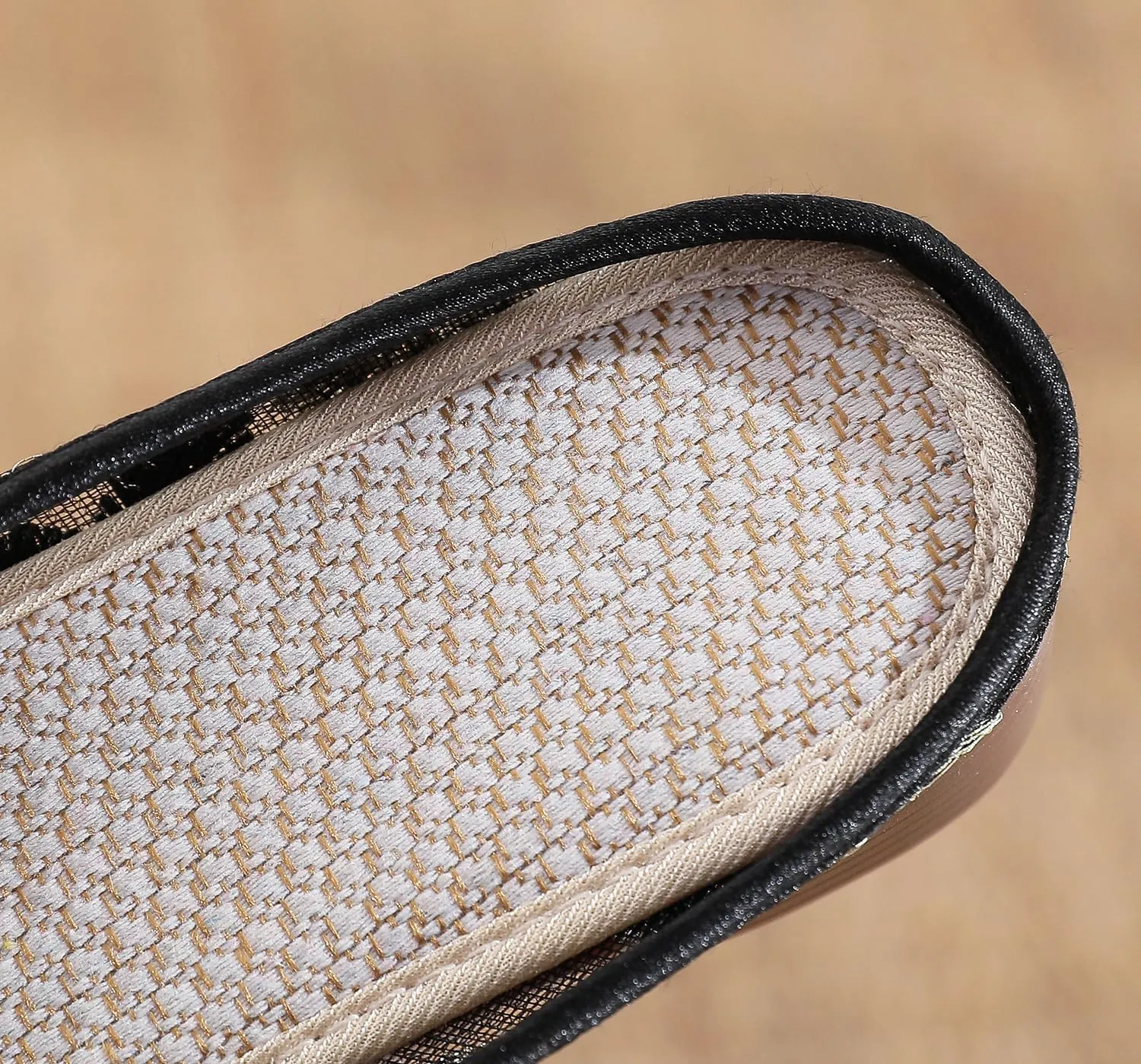 Chinese Slippers for Women Embroidered Mules Mesh Pearl Slip on - Retro Trendy Cute Casual Comfortable Walking Beach Travel Lightweight Running Standing All Day Business Office Driving Birthday Gifts