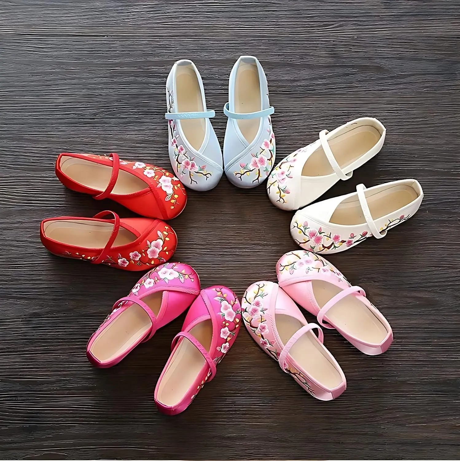 Chinese Traditional Embroidered Shoes Girls with Hanfu Ancient Costume Daily Performance Embroidered Canvas Shoes