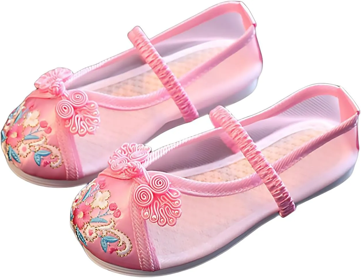 Chinese Traditional Girl Embroidery Shoes Hanfu Ancient Costume Daily Performance with Embroidery Shoes
