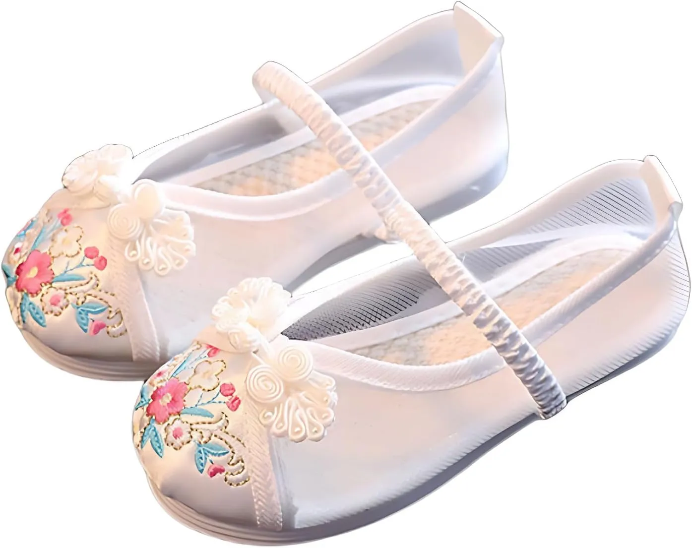 Chinese Traditional Girl Embroidery Shoes Hanfu Ancient Costume Daily Performance with Embroidery Shoes