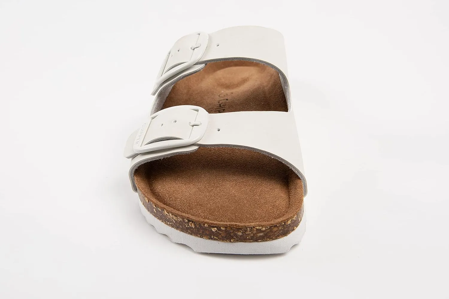 Chipper Soles Soft Durable Leather Flat Sandals Women for Indoor and Outdoor - Ribbed Rubber Walking Slippers Sandles with Two Adjustable Straps - Non-Slip Outsole Scooter Sandals