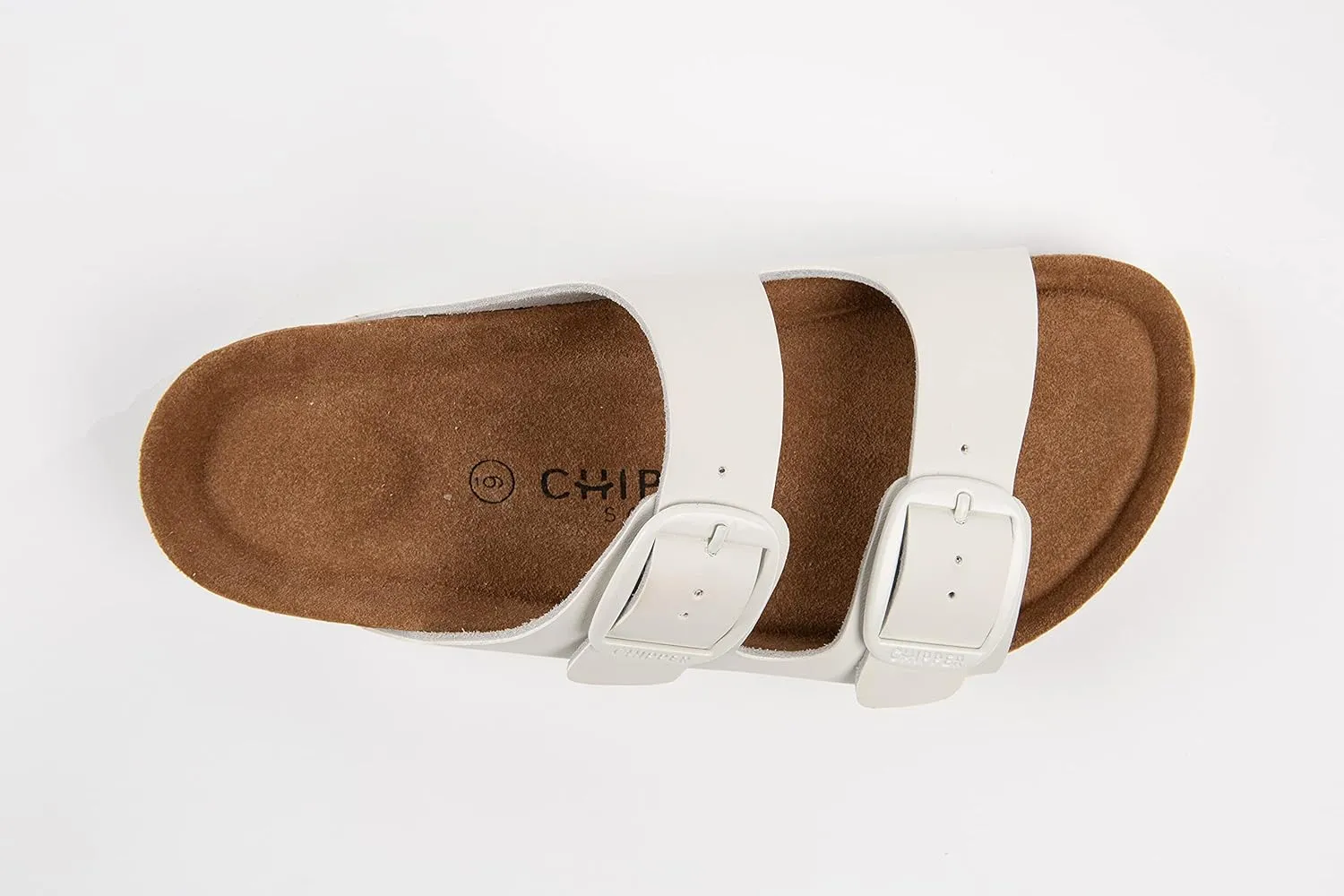 Chipper Soles Soft Durable Leather Flat Sandals Women for Indoor and Outdoor - Ribbed Rubber Walking Slippers Sandles with Two Adjustable Straps - Non-Slip Outsole Scooter Sandals