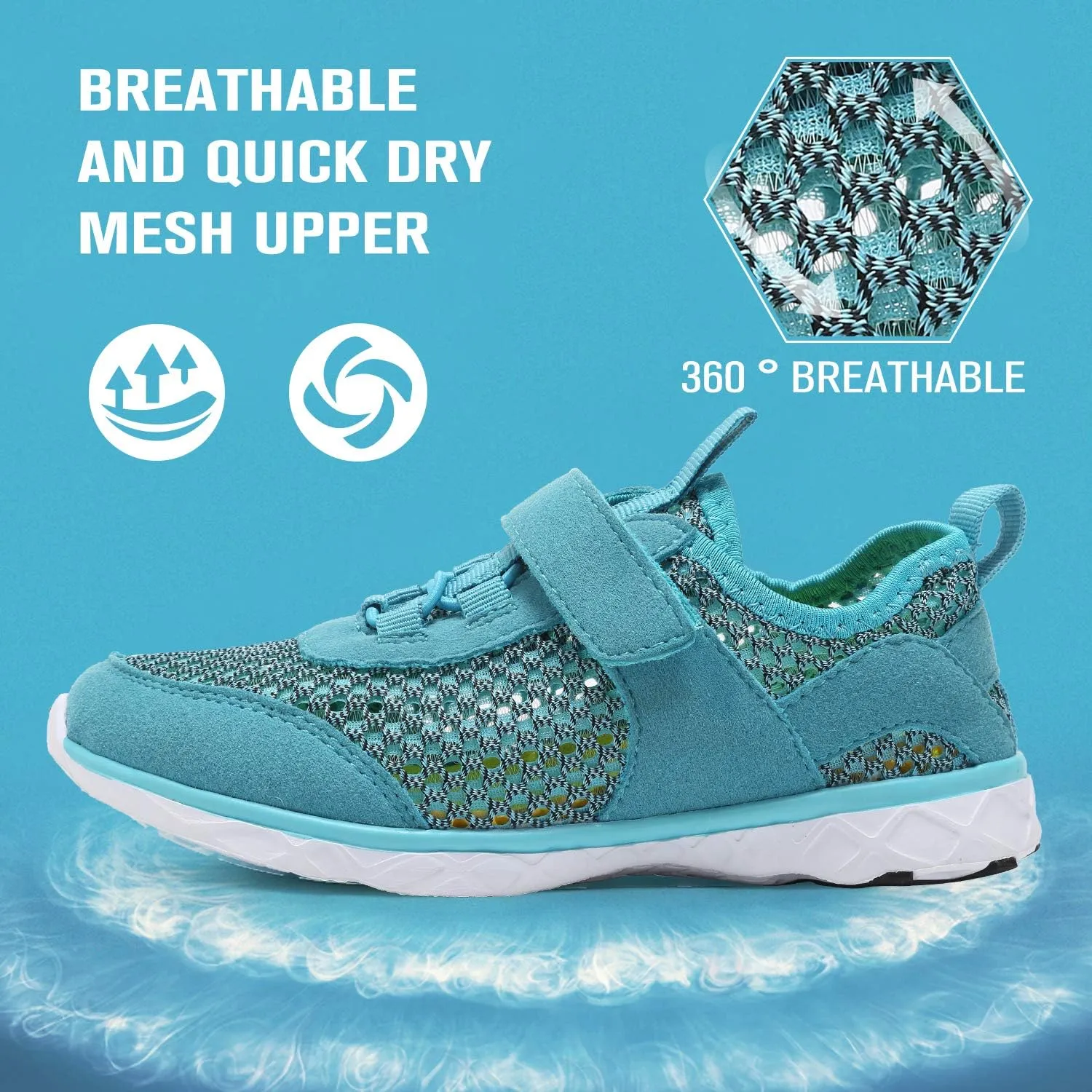 CIOR Boys & Girls Water Shoes Aqua Shoes Swim Shoes Athletic Sneakers Lightweight Sport Shoes(Toddler/Little Kid/Big Kid)