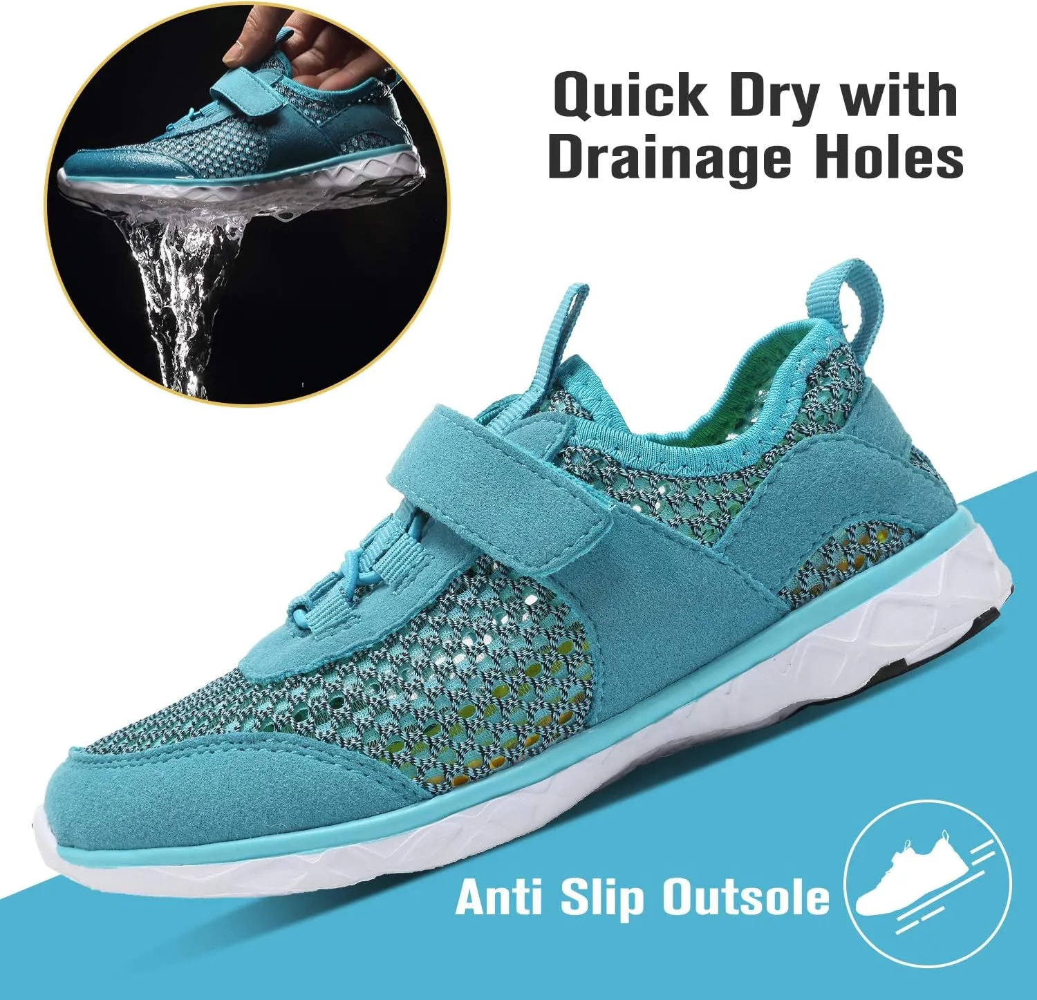 CIOR Boys & Girls Water Shoes Aqua Shoes Swim Shoes Athletic Sneakers Lightweight Sport Shoes(Toddler/Little Kid/Big Kid)