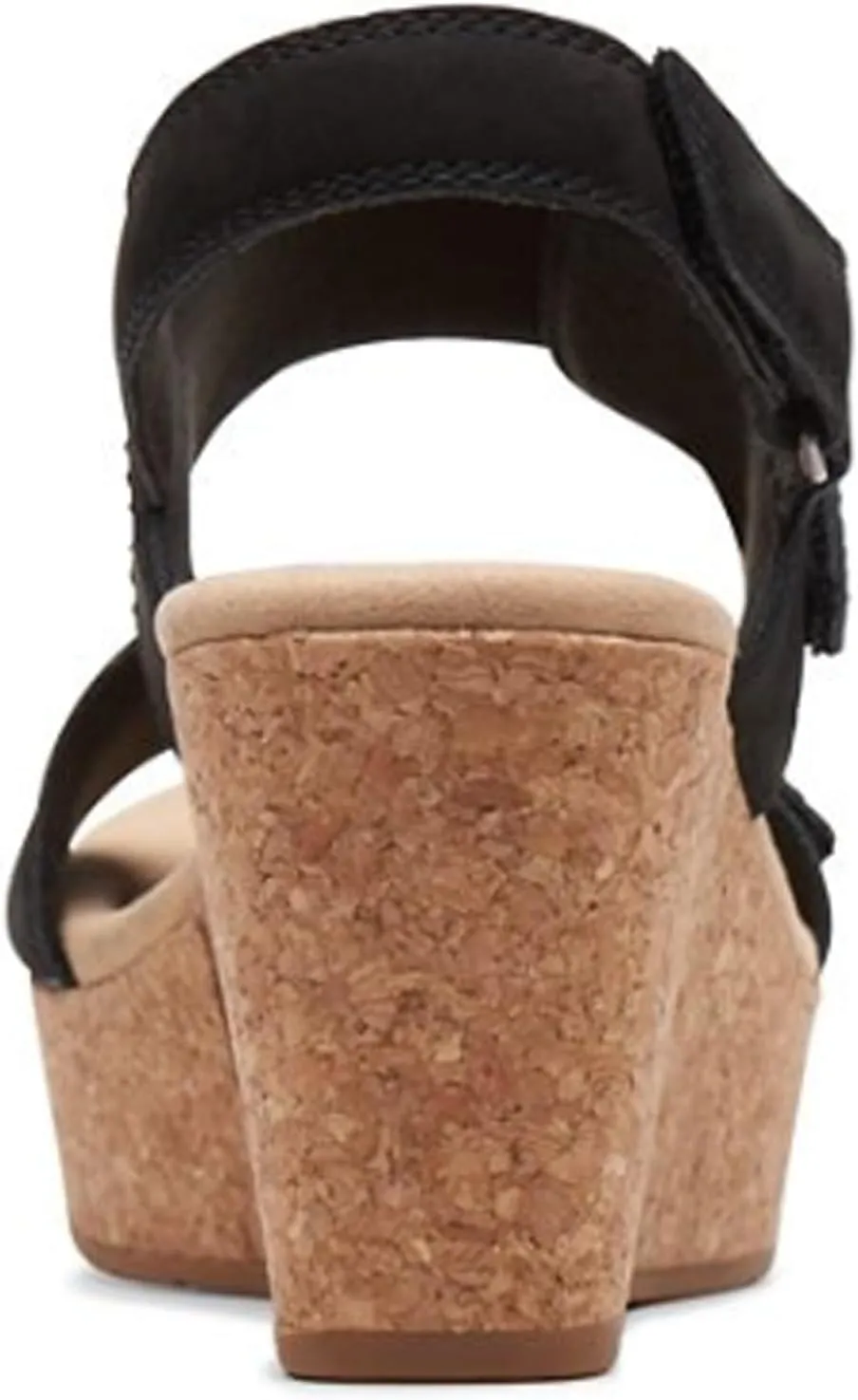 Clarks Womens Rose Lane Nubuck Open Toe Wedge Sandals