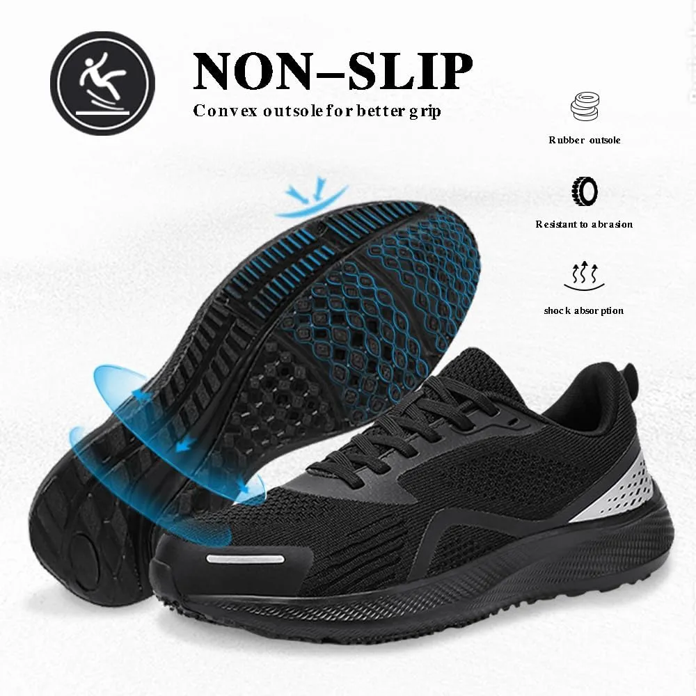 CLOAKA Men's Steel Toe Safety Sneakers, Lightweight, Non Slip, Puncture Proof, Grey, Casual, All Seasons