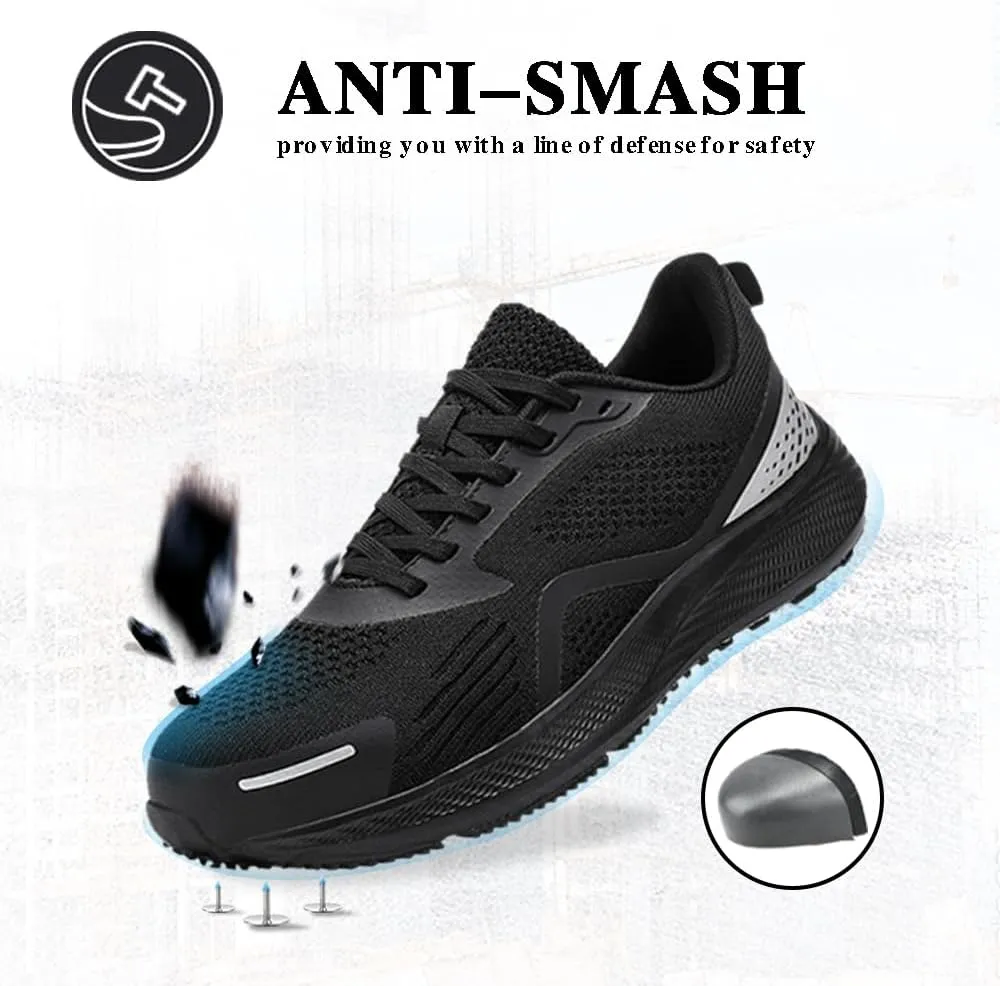 CLOAKA Men's Steel Toe Safety Sneakers, Lightweight, Non Slip, Puncture Proof, Grey, Casual, All Seasons