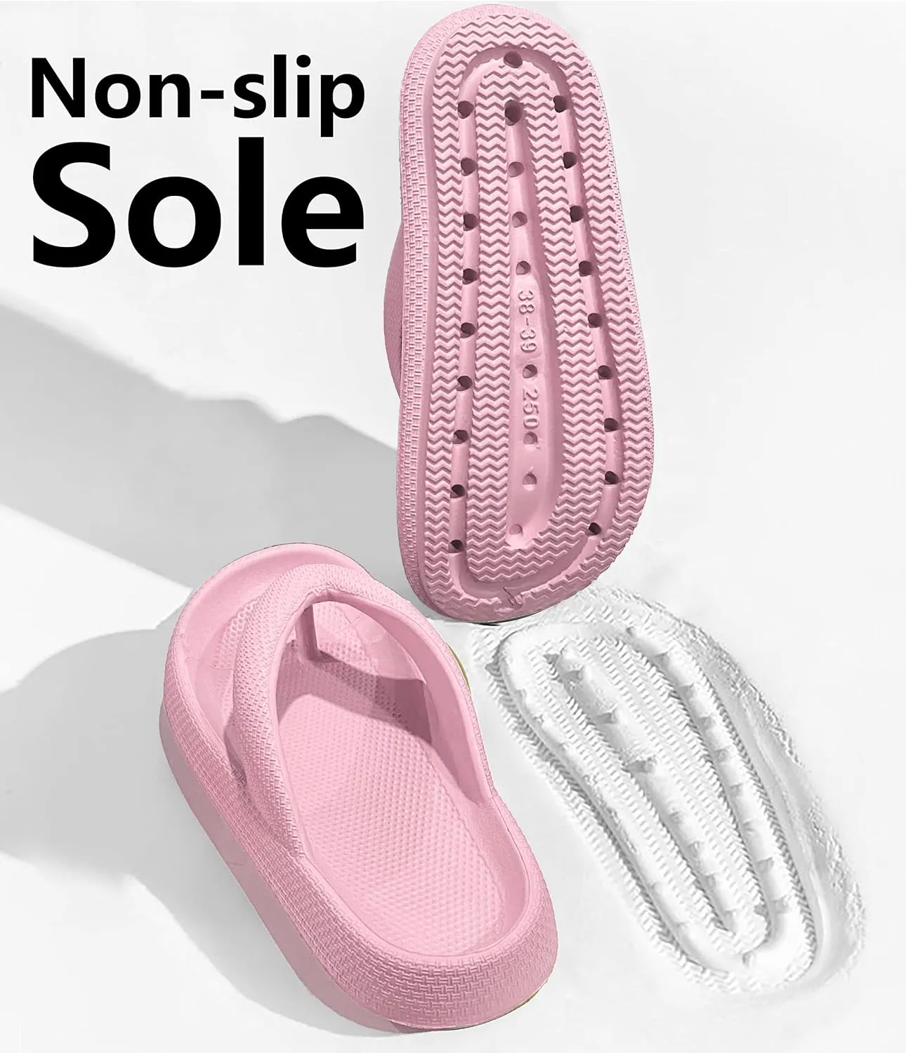 Cloud Flip Flops for Men Women Orthotic Lightweight Beach Slides Pillow Soft Slides Sandals Cushion Beach Flip Flops EVA Comfy Bath Spa Walking Sandals Pool Thong Slippers