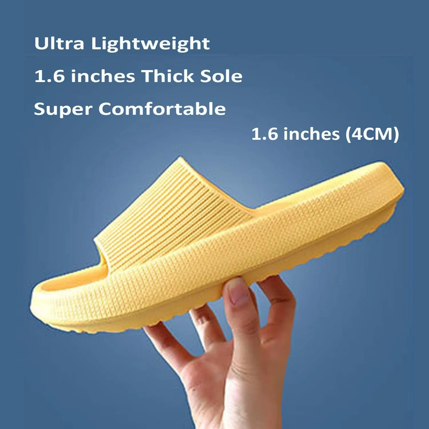 Cloud Slippers for Women and Men,Support and Cushioned Thick Sole Pillow Slippers Ultra Soft EVA Anti-slip shock absorption Flat Shower Sandals