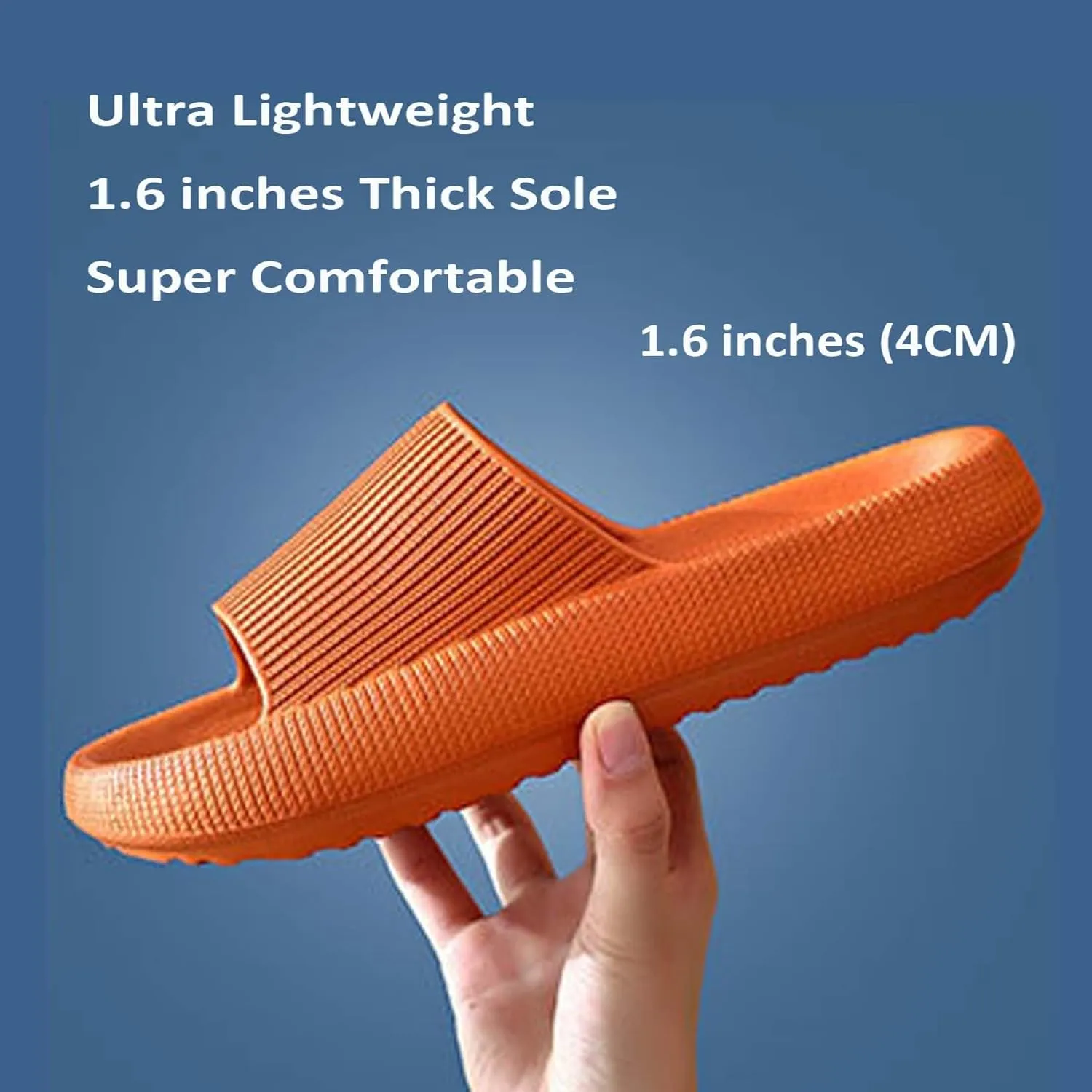 Cloud Slippers for Women and Men,Support and Cushioned Thick Sole Pillow Slippers Ultra Soft EVA Anti-slip shock absorption Flat Shower Sandals