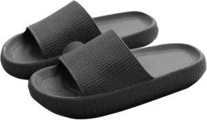 Cloud Slippers for Women and Men,Support and Cushioned Thick Sole Pillow Slippers Ultra Soft EVA Anti-slip shock absorption Flat Shower Sandals
