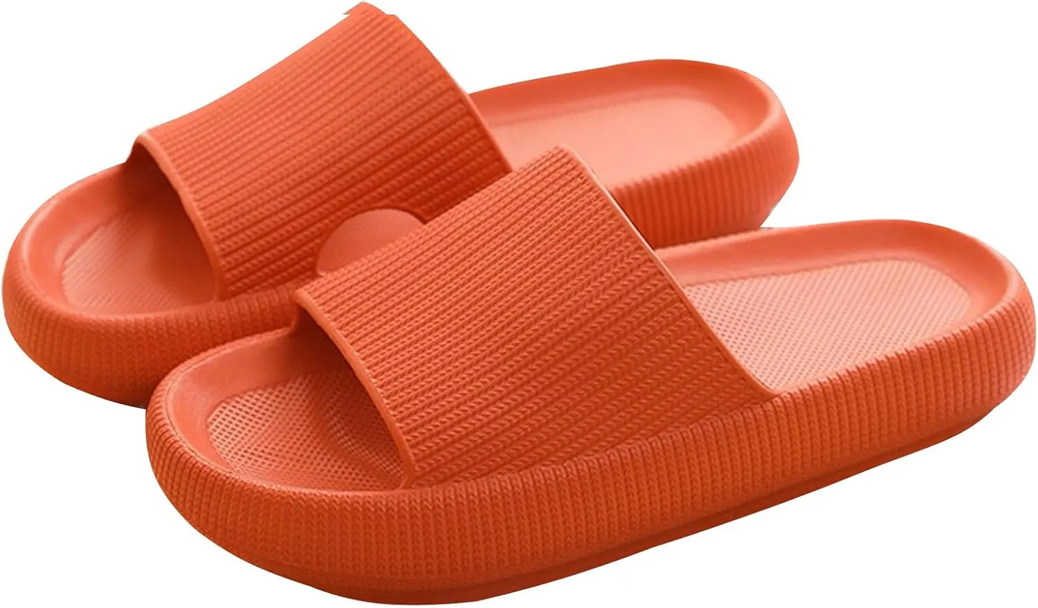 Cloud Slippers for Women and Men,Support and Cushioned Thick Sole Pillow Slippers Ultra Soft EVA Anti-slip shock absorption Flat Shower Sandals