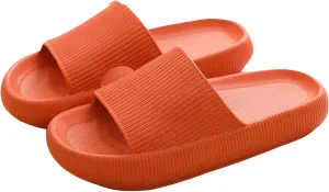 Cloud Slippers for Women and Men,Support and Cushioned Thick Sole Pillow Slippers Ultra Soft EVA Anti-slip shock absorption Flat Shower Sandals