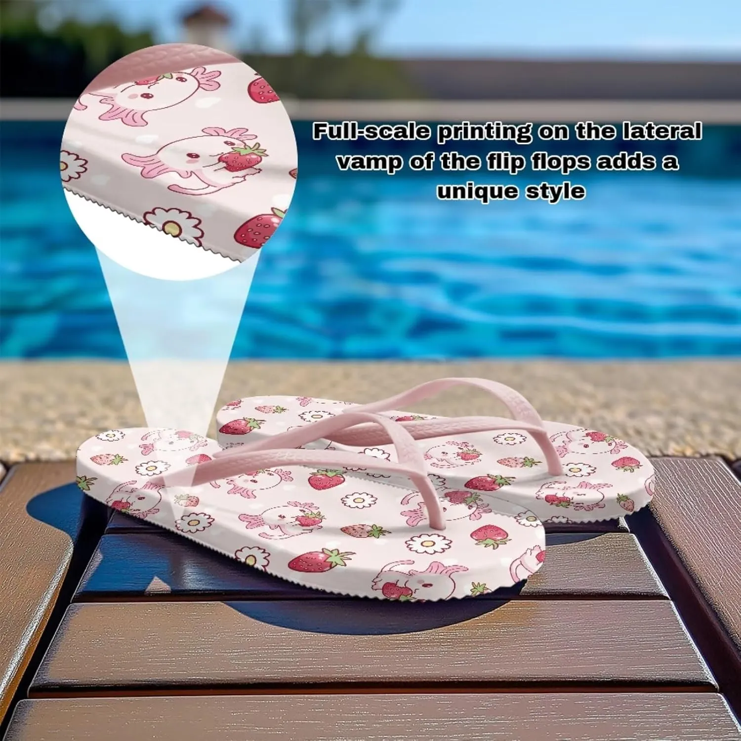 Coloranimal Flip Flops for Women Summer Sandals Non Slip Thong Sandals Women's Flip Flops Lightweight Cushioning Shock-Absorbing for Walking All-Day