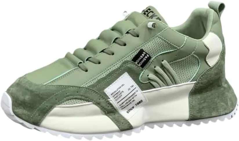 Comfy Trendy Platform Shoes for Outdoor Walking Jogging Camping, All Seasons Men's Lace Up Sneakers