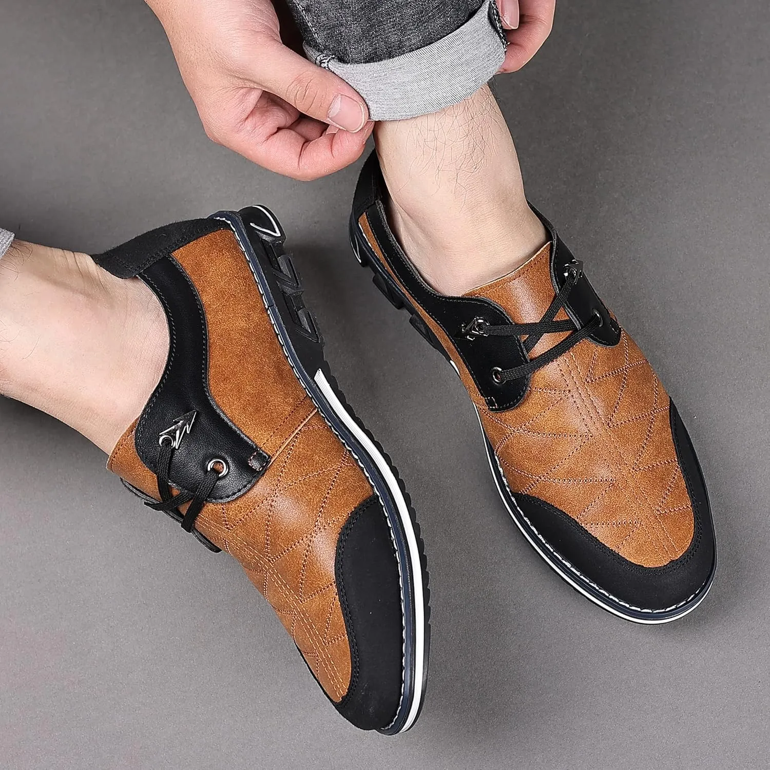 COSIDRAM Mens Casual Shoes Fashion Sneakers Dress Shoes for Men Walking Shoes Business Office Comfort Loafers