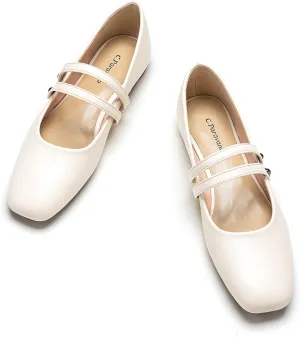 C.Paravano Women's Mary Jane Flats | Closed Toe Mary Jane Shoes for Women | Slip On Mary Janes Ballet Flats | Dress Strap Shoes for Casual Work Office & Wedding Business