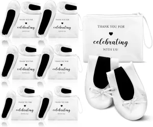 Cuffbow 6 Pairs Wedding Foldable Flats Ballet Dancing Shoes for Purse Rollable Ballerina Slippers Shoes Bulk Bride Bridesmaids Guests