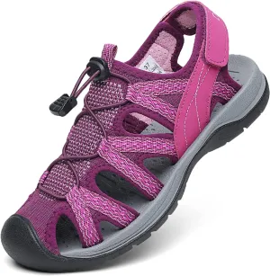 Dannto Women's Sport Sandals Close Toe Mesh Hiking Outdoor Athletic Casual Walking Sandals Water Shoes