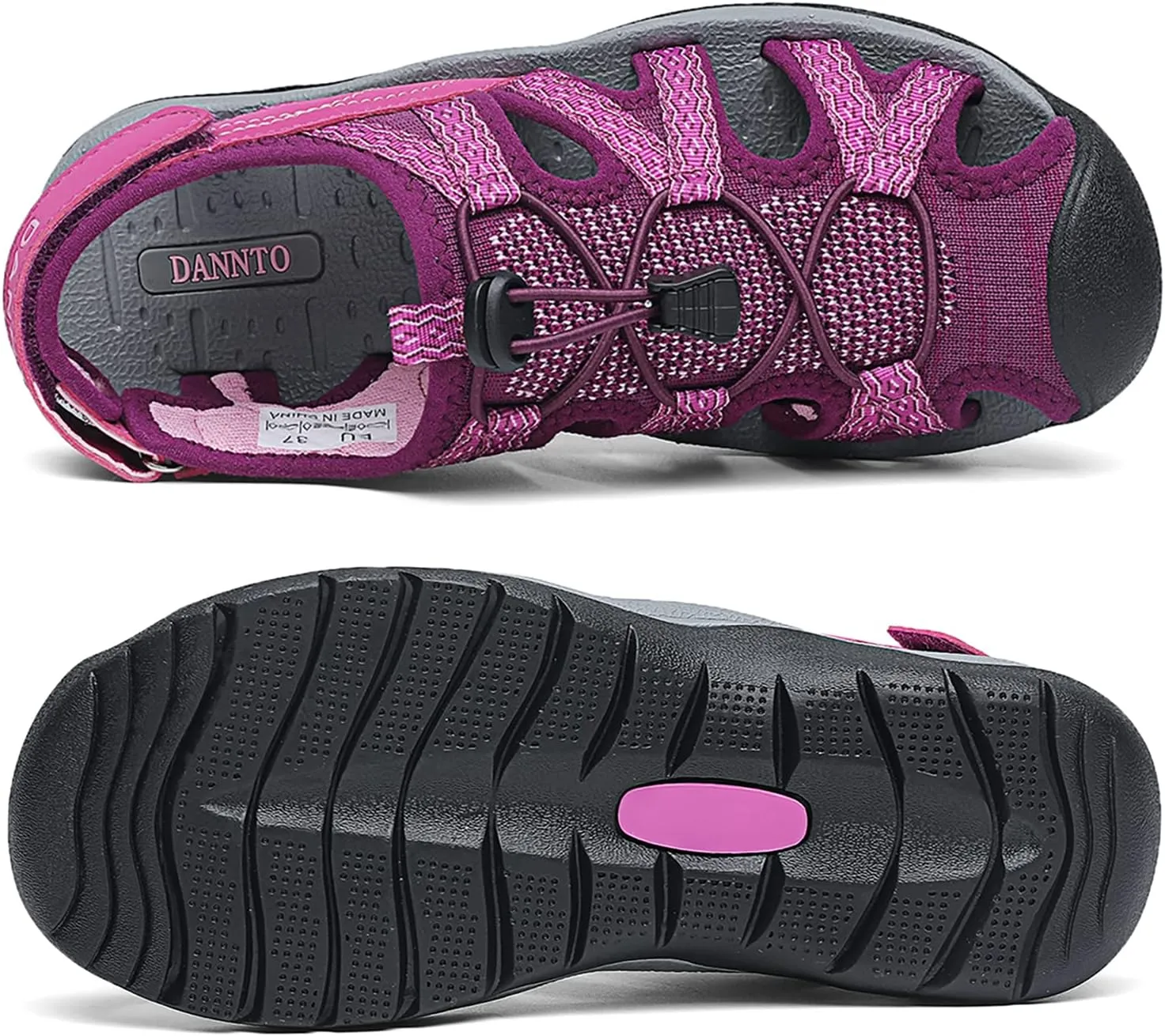 Dannto Women's Sport Sandals Close Toe Mesh Hiking Outdoor Athletic Casual Walking Sandals Water Shoes