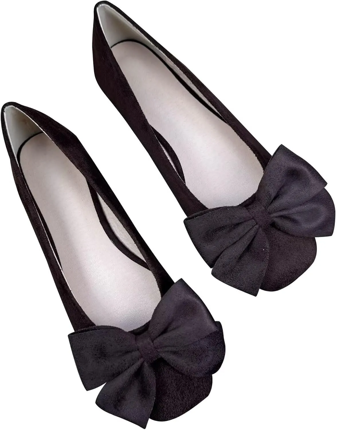 Dear Time Women's Bowknot Flats Square Toe Elegant Flats Shoes Comfort Ballet Flats Slip-on Casual Shoes