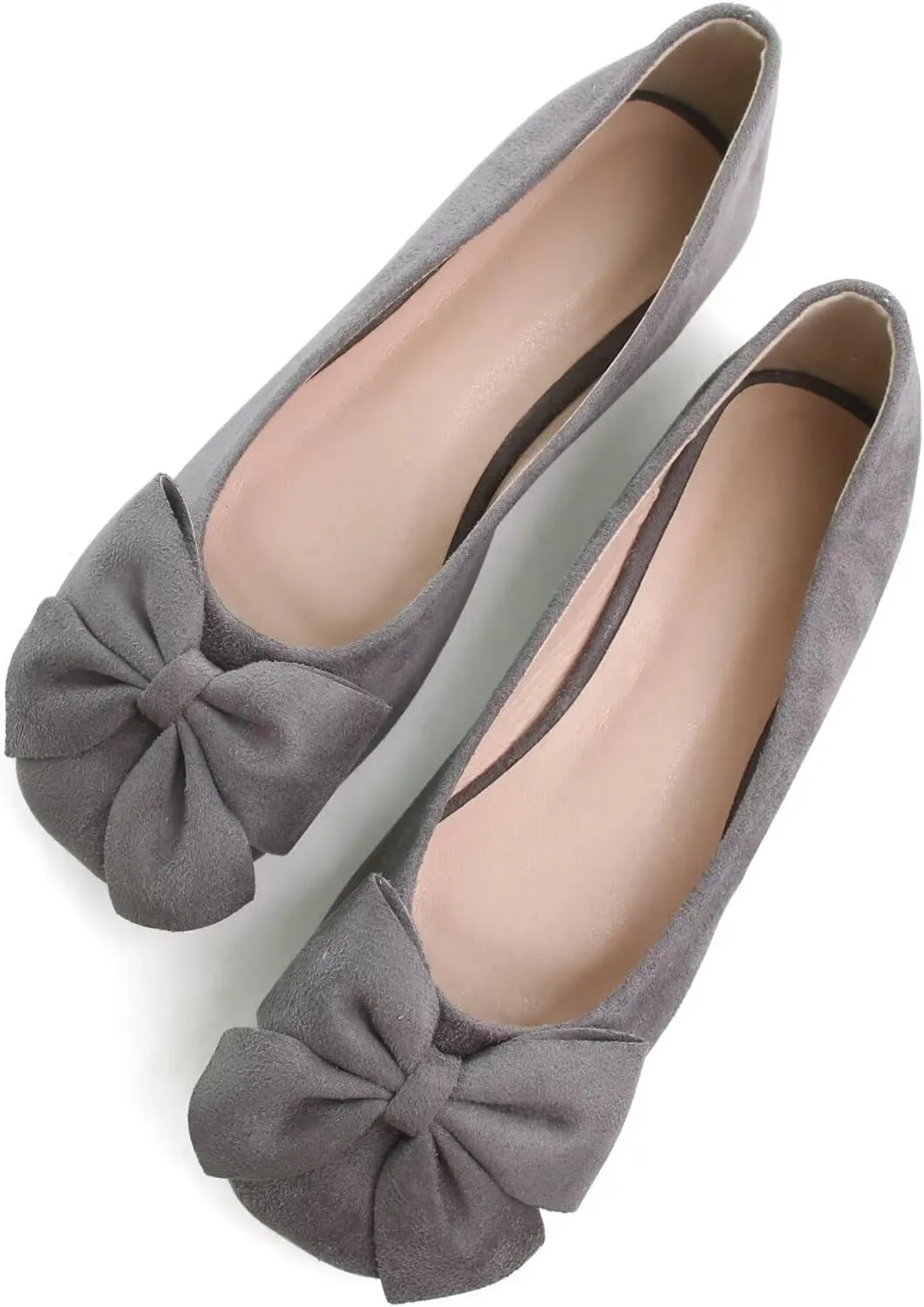Dear Time Women's Bowknot Flats Square Toe Elegant Flats Shoes Comfort Ballet Flats Slip-on Casual Shoes